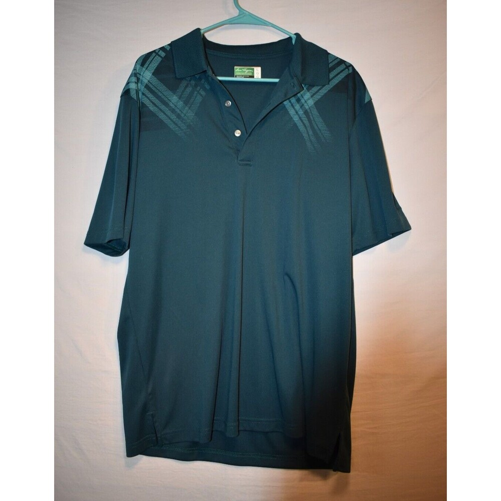 Ben Hogan Performance Men’s Golf Polo Shirt Blue/Green Stripes Large